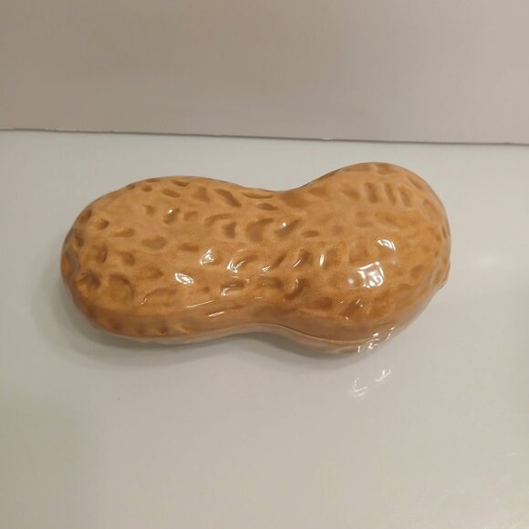 Vintage 1970’s Ceramic Peanut Candy Dish Trinket Box with Lid 8 1/2 " - Picture 2 of 5